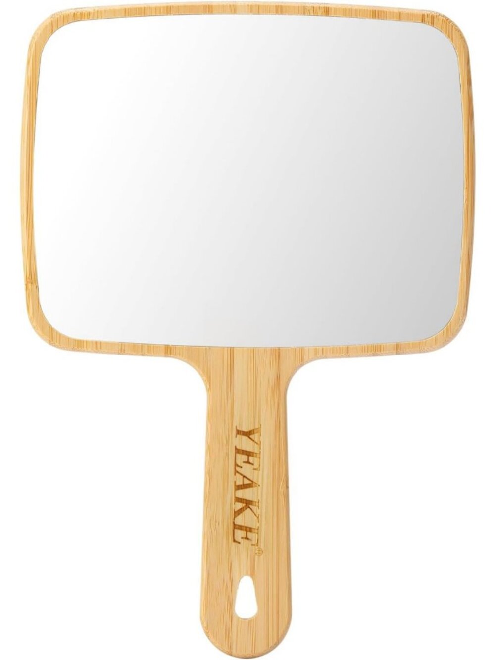 Natural Bamboo Handheld Mirror - Portable Travel Vanity Mirror for Men & Women